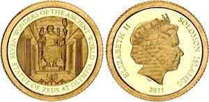 Solomon Islands / Gold Half Gram 2011 Statue of Zeus - obverse photo