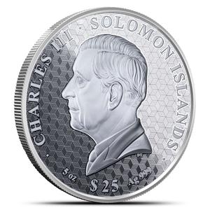 Solomon Islands / Silver Five Ounces 2025 Mt Rushmore - obverse photo