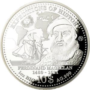 Solomon Islands / One Ounce Silver 2013 Ferdinand Magellan - reverse photo
