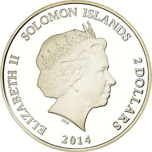 Solomon Islands / Two Dollars Silver 2014 Scarab - reverse photo