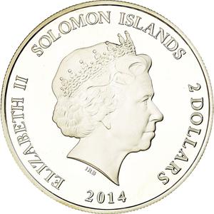 Solomon Islands / Two Dollars Silver 2014 Nefertiti - reverse photo