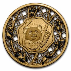 Solomon Islands / Silver Two Ounces 2022 Filigree Panda - reverse photo