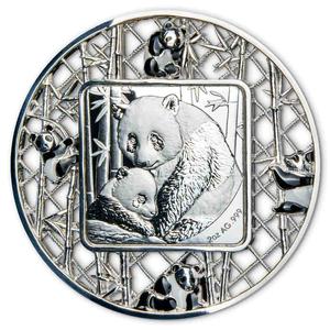 Solomon Islands / Silver Two Ounces 2021 Filigree Panda - reverse photo