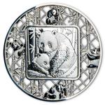 Silver Two Ounces 2021 Filigree Panda: Photo Coin, Solomon Islands, Silver Two Ounces 2021 Filigree Panda / thumbnail
