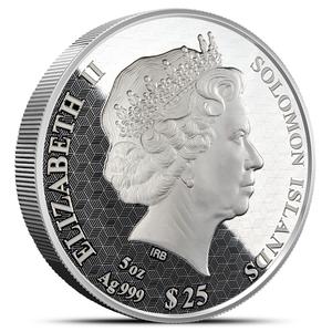 Solomon Islands / Silver Five Ounces 2024 Year of the Dragon - obverse photo
