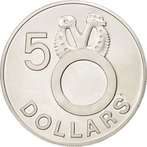 Solomon Islands / Five Dollars 1977 - reverse photo