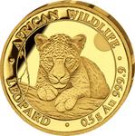 Somalia / Gold Half Gram 2025 African Wildlife - Leopard - reverse photo