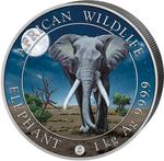 Somalia / Silver Kilo 2025 African Wildlife - Elephant / Giant Moon - reverse photo