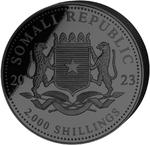 Somalia / Silver Kilo 2023 African Wildlife - Leopard / Black Premium Edition - obverse photo
