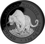 Somalia / Silver Kilo 2023 African Wildlife - Leopard / Black Premium Edition - reverse photo