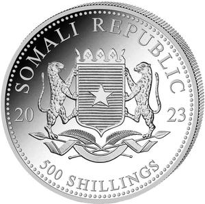Somalia / Silver Five Ounces 2023 African Wildlife - Elephant - obverse photo
