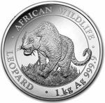 Somalia / Silver Kilo 2023 African Wildlife - Leopard - reverse photo