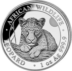 Somalia / Silver Ounce 2025 African Wildlife - Leopard - reverse photo