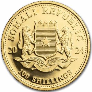 Somalia / Gold Tenth-Ounce 2024 African Wildlife - Elephant - obverse photo