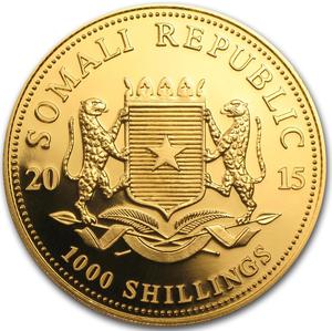 Somalia / Gold Ounce 2015 African Wildlife - Elephant - obverse photo