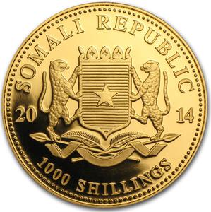 Somalia / Gold Ounce 2014 African Wildlife - Elephant - obverse photo