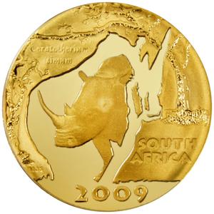 South Africa / Gold Tenth-Ounce 2009 Natura - Rhino - reverse photo