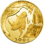 Gold Quarter Ounce 2009 Natura - Rhino: Photo Coin, South Africa, Gold Quarter Ounce 2009 Natura - Rhino / thumbnail
