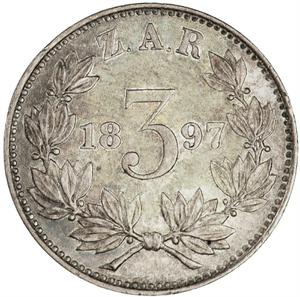 South Africa / Three Pence 1897 - reverse photo