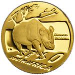 Gold Tenth-Ounce 2010 Natura - Rhino: Photo Coin, South Africa, Gold Tenth-Ounce 2010 Natura - Rhino / thumbnail