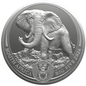 South Africa / Silver Five Ounces 2024 Big Five - Elephant - obverse photo