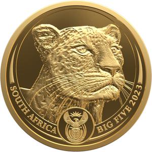 South Africa / Gold Five Ounces 2023 Big Five - Leopard - obverse photo