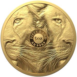 South Africa / Gold Five Ounces 2022 Big Five - Lion - reverse photo
