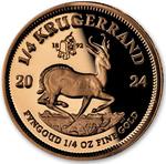 South Africa / Gold Quarter Ounce 2024 Krugerrand / Proof with Oom Paul privy mark - reverse photo