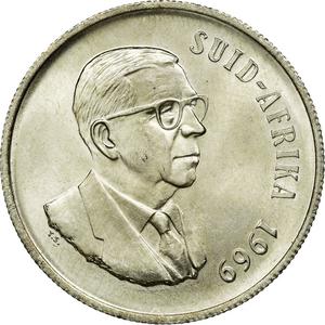 South Africa / One Rand 1969 Dönges (Afrikaans) - obverse photo