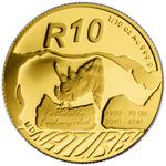 Gold Tenth-Ounce 2010 Natura - Rhino: Photo Coin, South Africa, Gold Tenth-Ounce 2010 Natura - Rhino / thumbnail