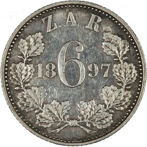South Africa / Sixpence 1897 - reverse photo