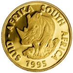 Gold Quarter Ounce 1995 Natura - Rhino: Photo Coin, South Africa, Gold Quarter Ounce 1995 Natura - Rhino / thumbnail