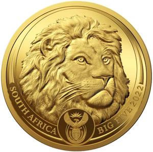 South Africa / Gold Five Ounces 2022 Big Five - Lion - obverse photo