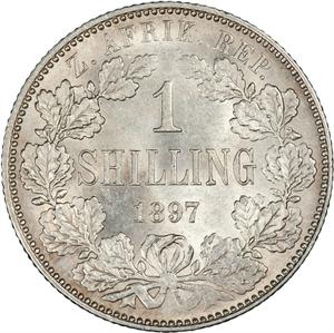 South Africa / One Shilling 1897 - reverse photo