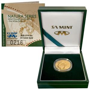 South Africa / Gold Quarter Ounce 2009 Natura - Rhino - obverse photo