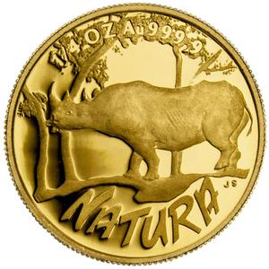South Africa / Gold Quarter Ounce 1995 Natura - Rhino - reverse photo