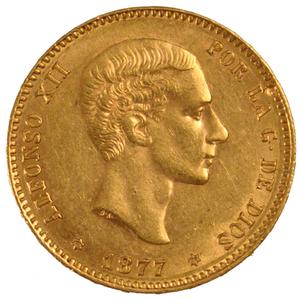 Spain / Twenty-five Pesetas 1877 - obverse photo
