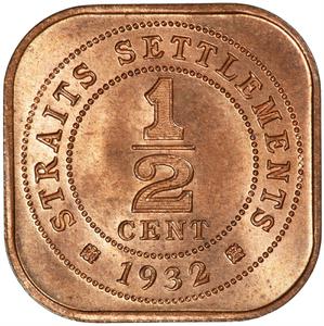 Straits Settlements / Half Cent 1932 - reverse photo