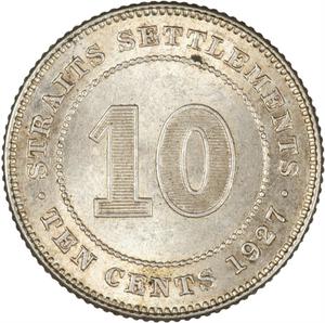 Straits Settlements / Ten Cents 1927 - reverse photo