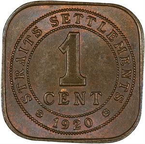 Straits Settlements / One Cent 1920 - reverse photo
