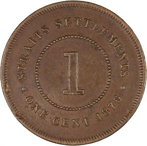 Straits Settlements / One Cent 1876 - reverse photo