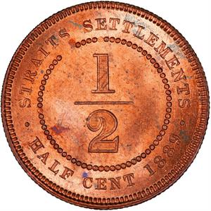 Straits Settlements / Half Cent 1889 - reverse photo