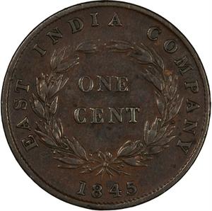 Straits Settlements / One Cent 1845 - reverse photo