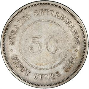 Straits Settlements / Fifty Cents 1888 - reverse photo