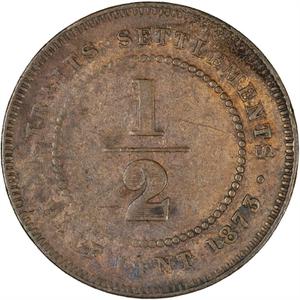Straits Settlements / Half Cent 1873 - reverse photo