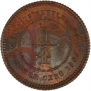 Straits Settlements / Quarter Cent 1908 - reverse photo