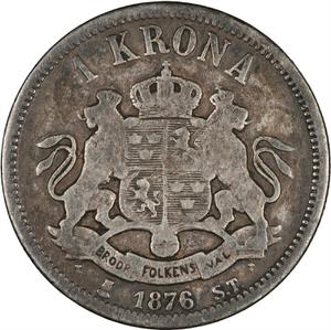 Sweden / One Krona 1876 - reverse photo