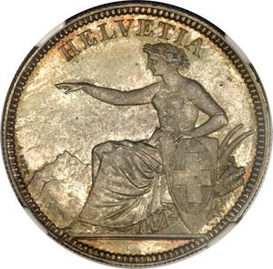 Switzerland / Five Francs 1873 - obverse photo