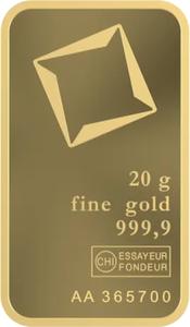 Switzerland / Gold Twenty Grams Bar - Valcambi - reverse photo
