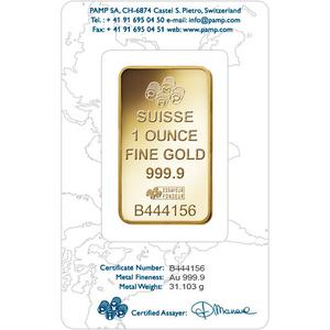 Switzerland / Gold Ounce Bar - PAMP - obverse photo